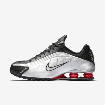 Nike Shox R4 - Férfi Utcai Cipő - Fekete/Narancssárga/Metal Titán